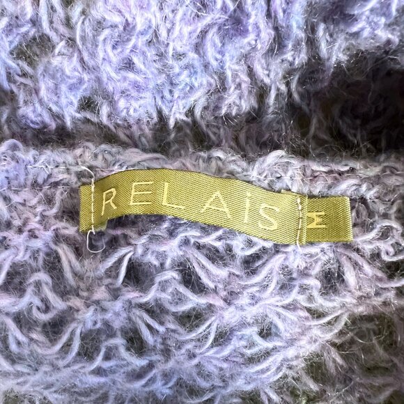 NWOT Relais 1-Button Open Soft Knit Cardigan • Light Blue/Purple • Size M - Picture 5 of 5